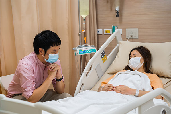 Asian couple in hospital